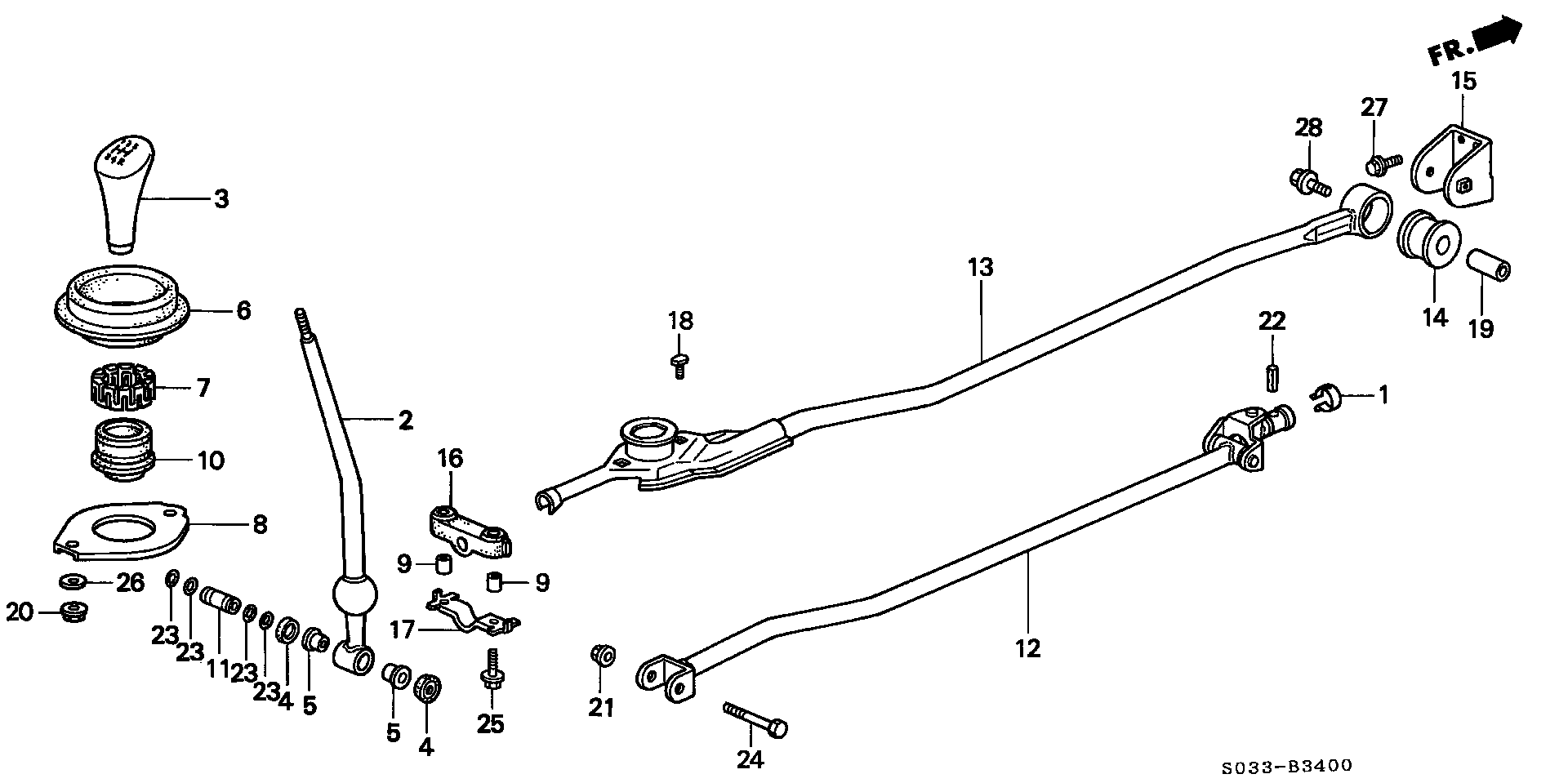 Diagram SHIFT LEVER for your 1992 Honda Accord Coupe 2.2L AT DX 