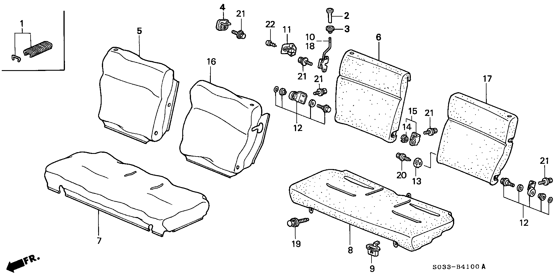 Diagram REAR SEAT for your Honda Civic Hatchback  