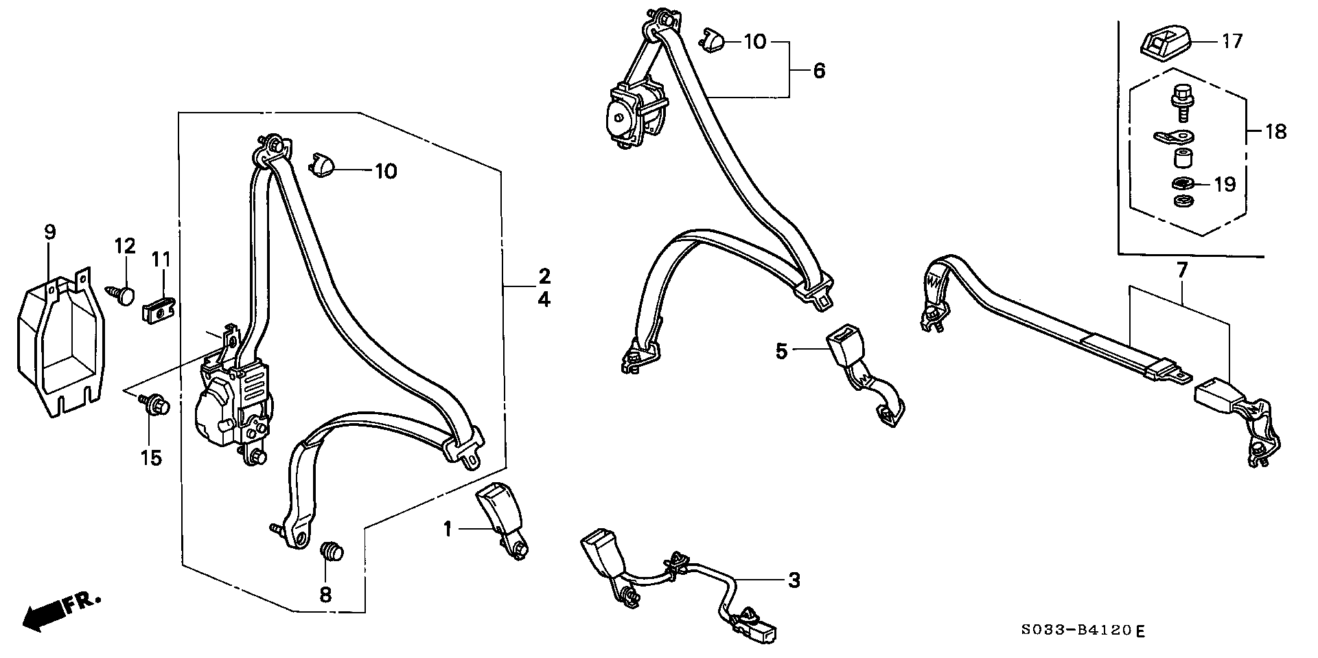 Diagram SEAT BELT for your Honda