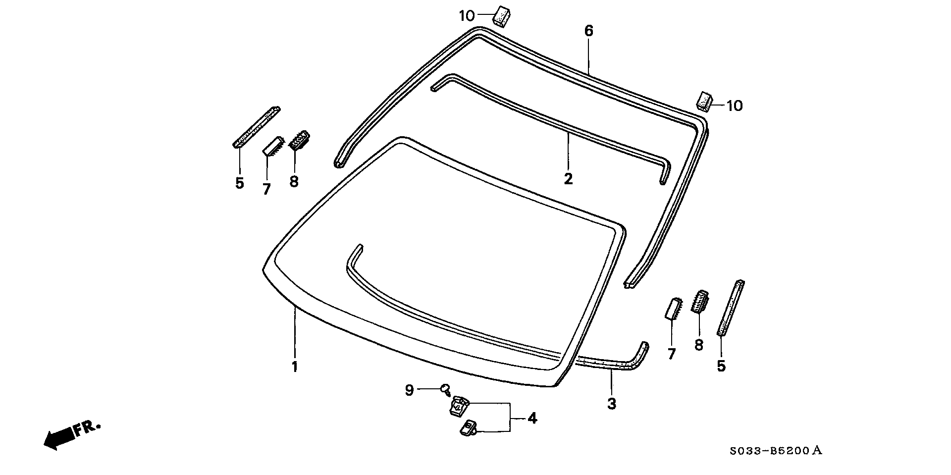 Diagram FRONT WINDSHIELD for your Honda Del Sol  