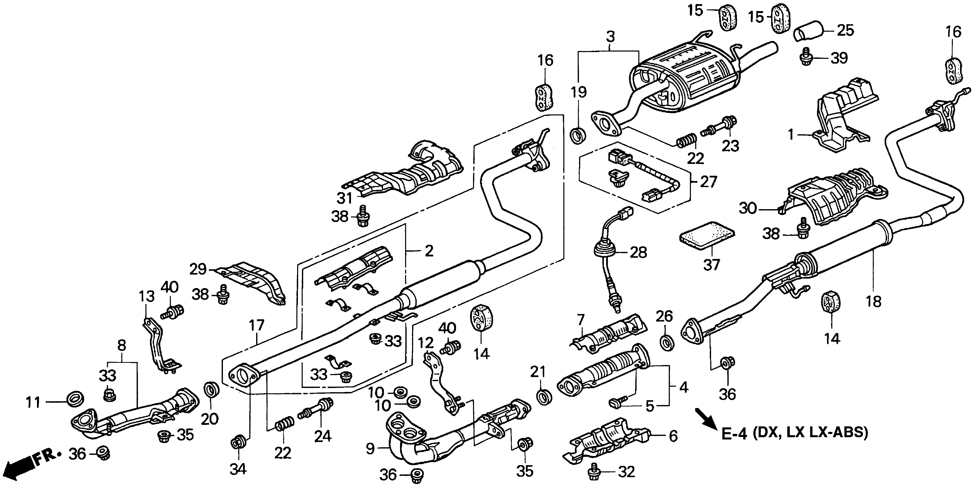 Diagram EXHAUST PIPE for your Honda