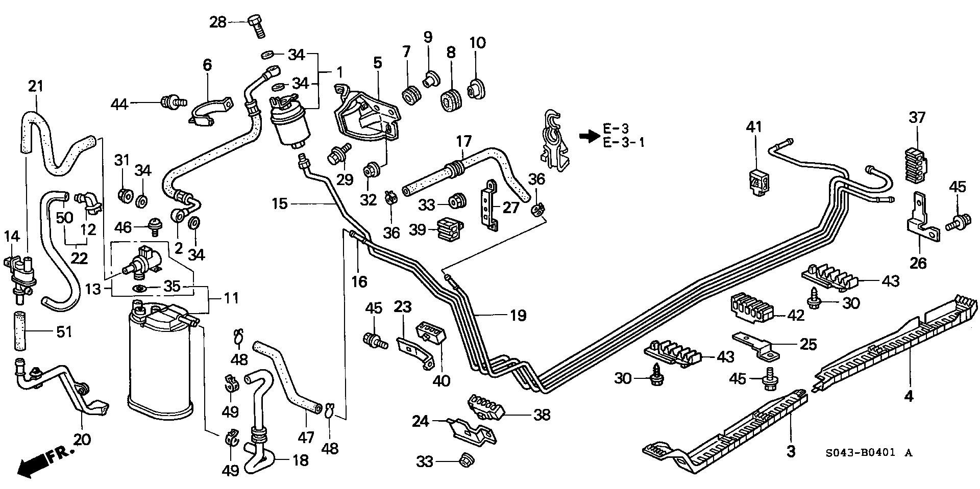 Diagram FUEL PIPE (2) for your 1996 Honda Civic   