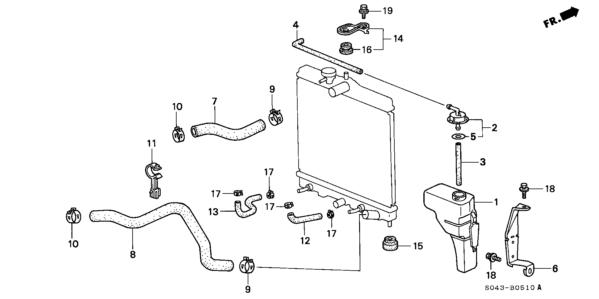 Diagram RADIATOR HOSE for your Honda