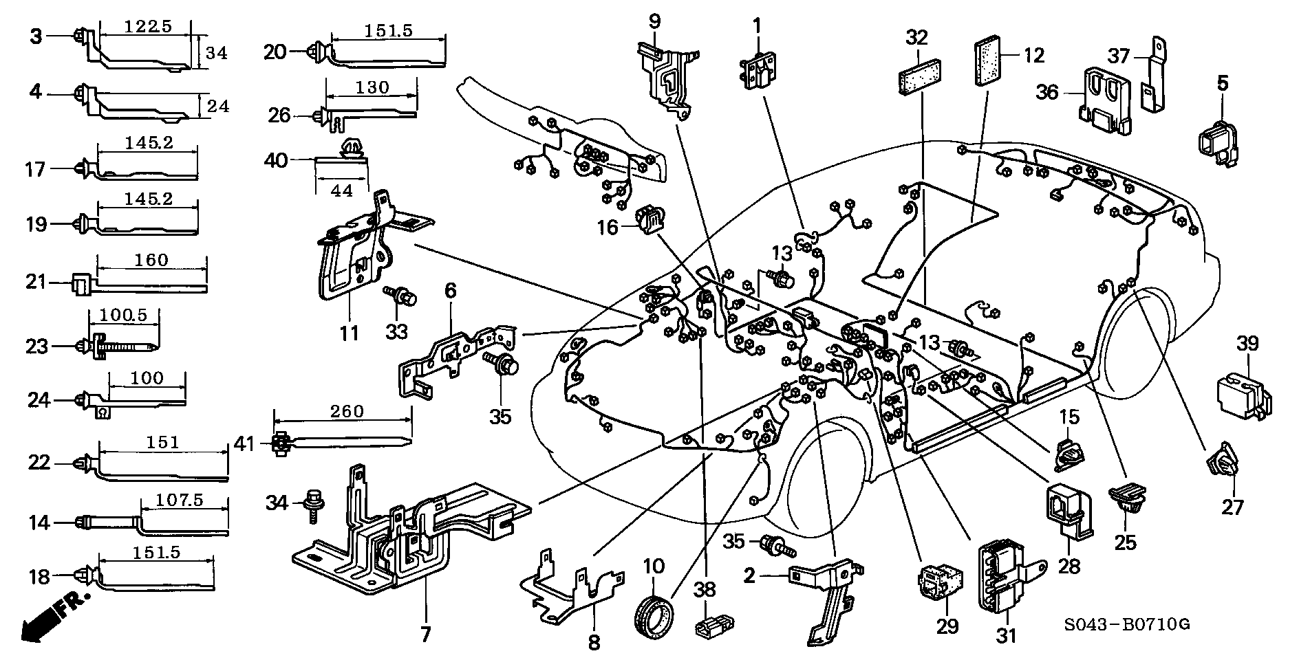 Diagram HARNESS BAND@BRACKET for your 1996 Honda Civic   