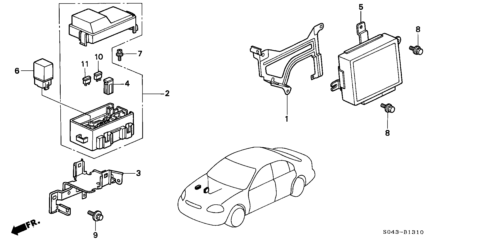 Diagram ABS UNIT for your 1996 Honda Civic   