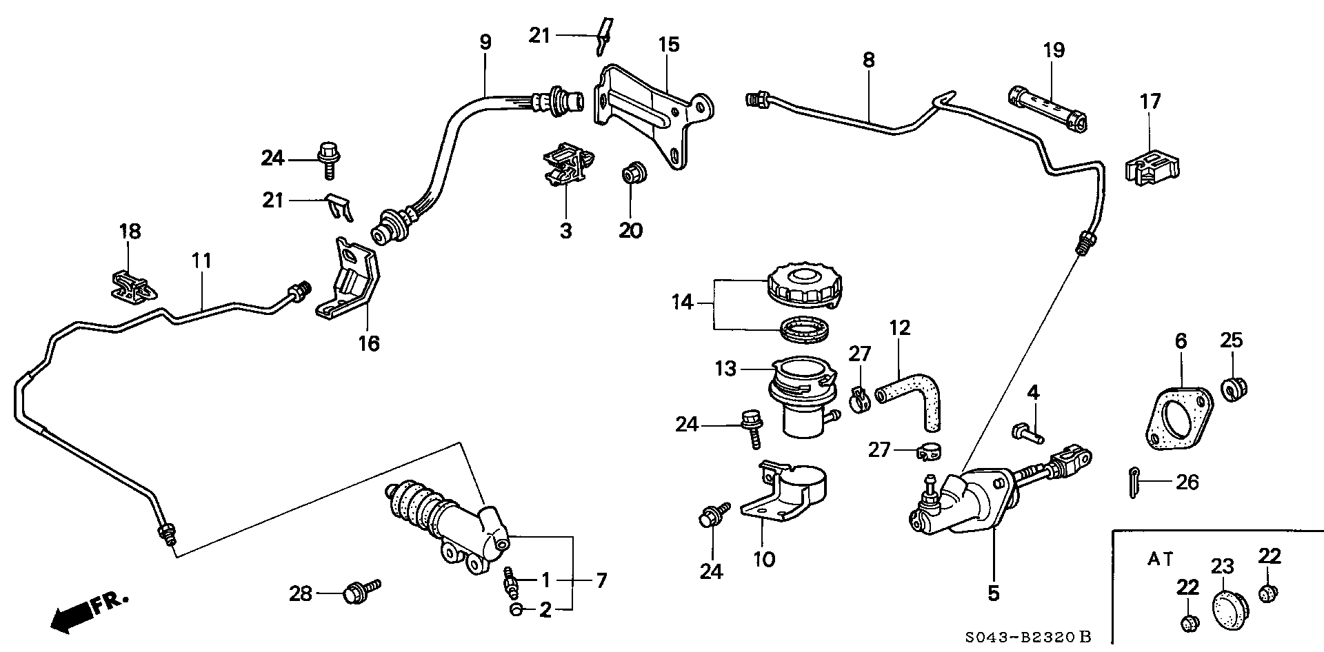 Diagram CLUTCH MASTER CYLINDER for your 1996 Honda Civic   