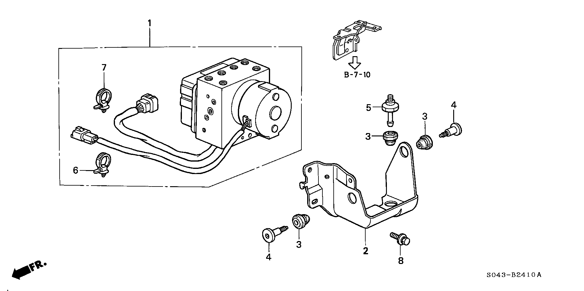 Honda Civic Bolt b, abs mounting. Brakes, modulator - 57377-S01-A01 ...