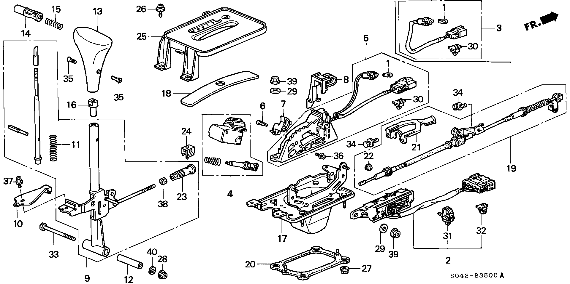 Diagram SELECT LEVER for your Honda