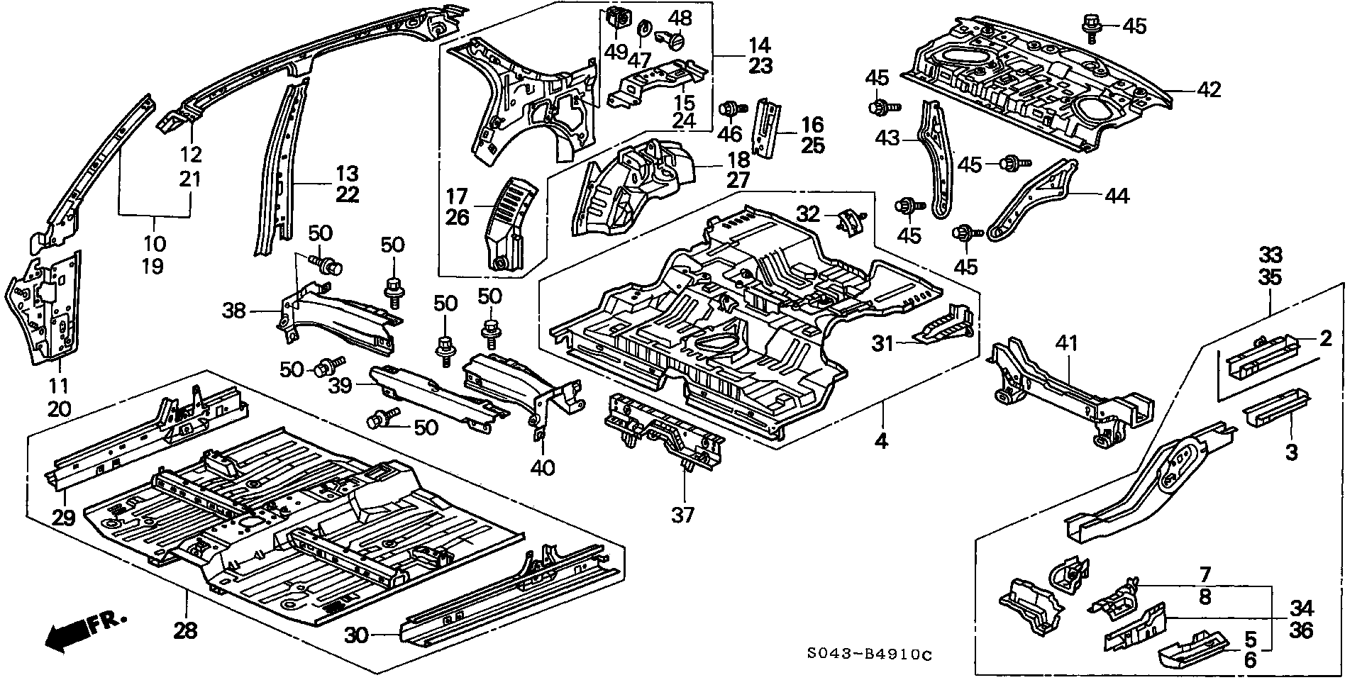 Diagram INNER PANEL for your Honda