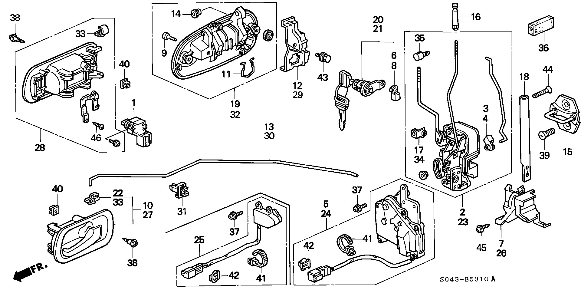 Diagram FRONT DOOR LOCKS for your 2011 Honda CR-V   