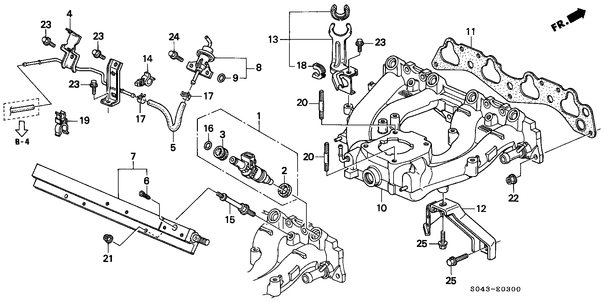 Diagram INTAKE MANIFOLD (1) for your 1996 Honda Civic   