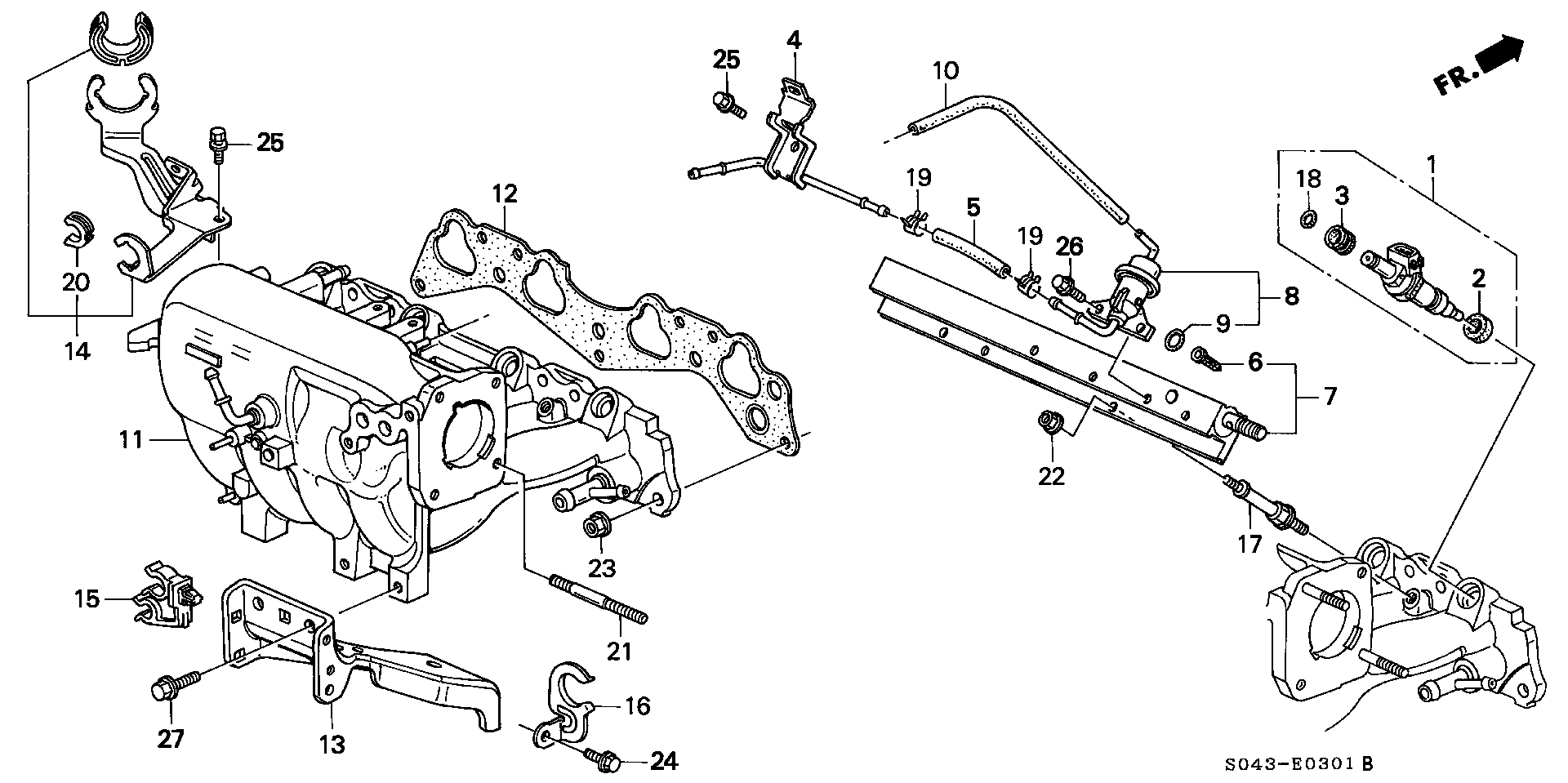 Diagram INTAKE MANIFOLD (2) for your 1996 Honda Civic   