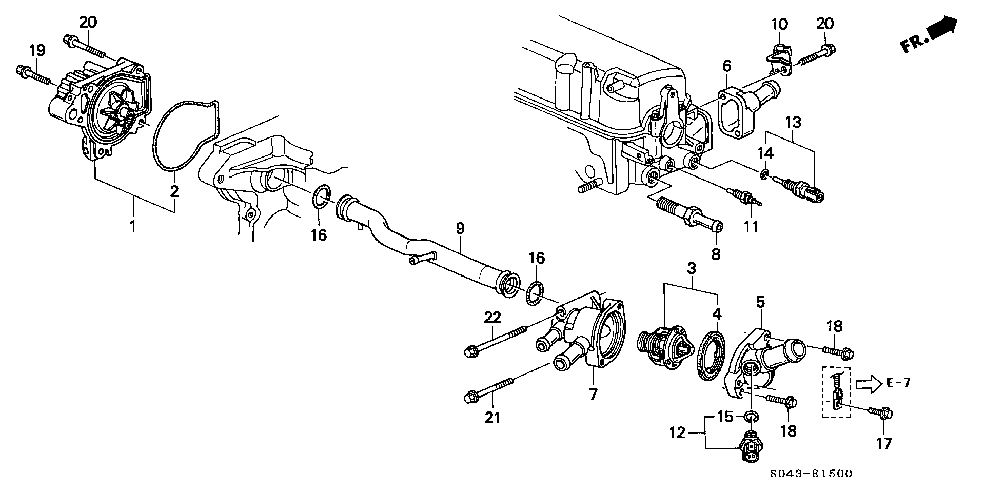 Diagram WATER PUMP@THERMOSTAT for your 1982 Honda Civic Hatchback   