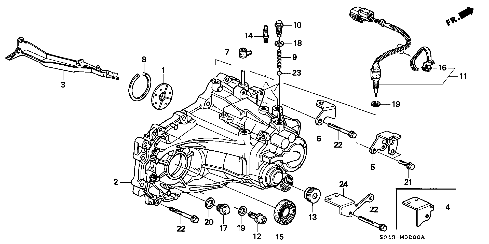 Diagram TRANSMISSION HOUSING for your 1996 Honda Civic   