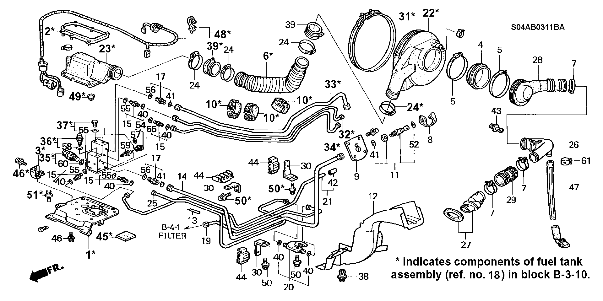 Diagram FUEL TANK (CNG COMPONENT PARTS) for your Honda