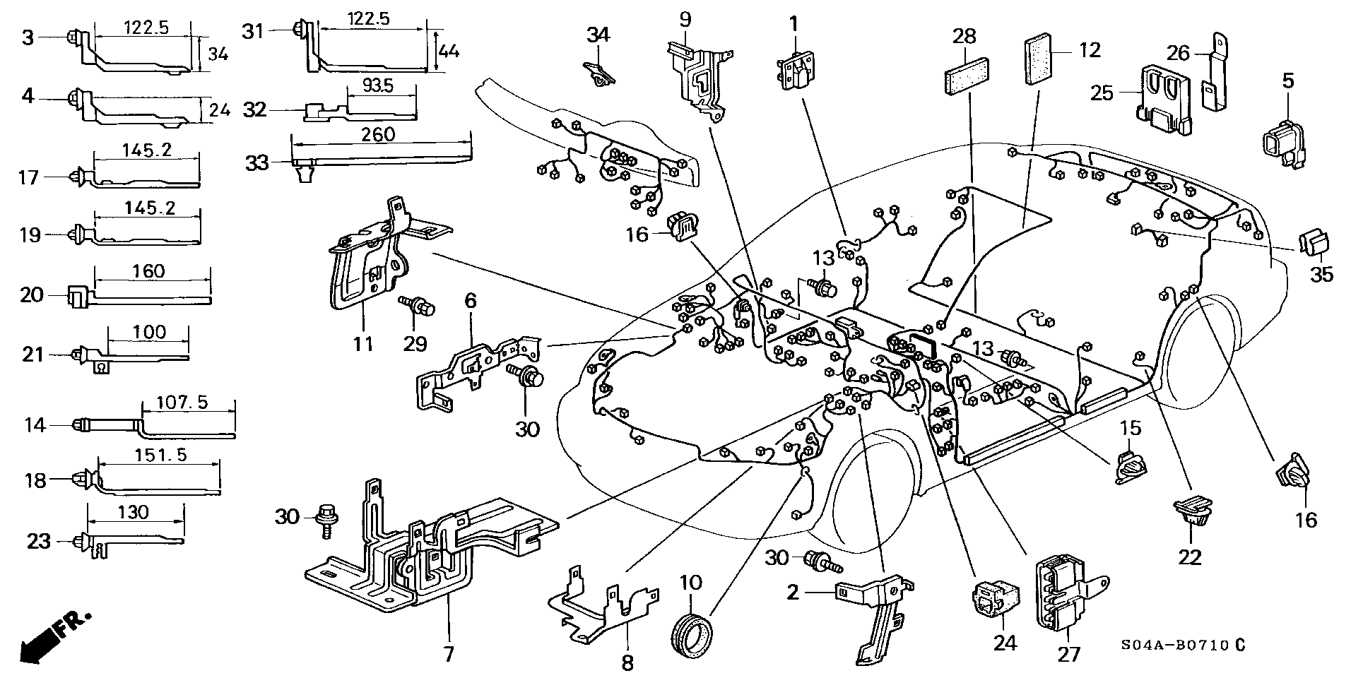 Diagram HARNESS BAND@BRACKET for your Honda