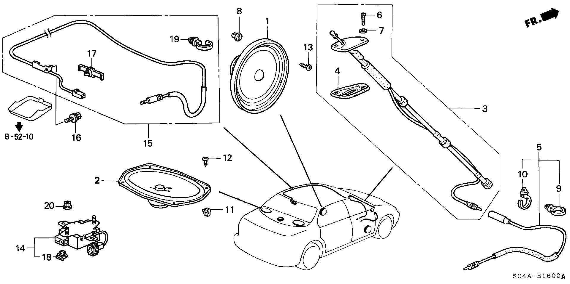 Diagram ANTENNA@SPEAKER for your Honda