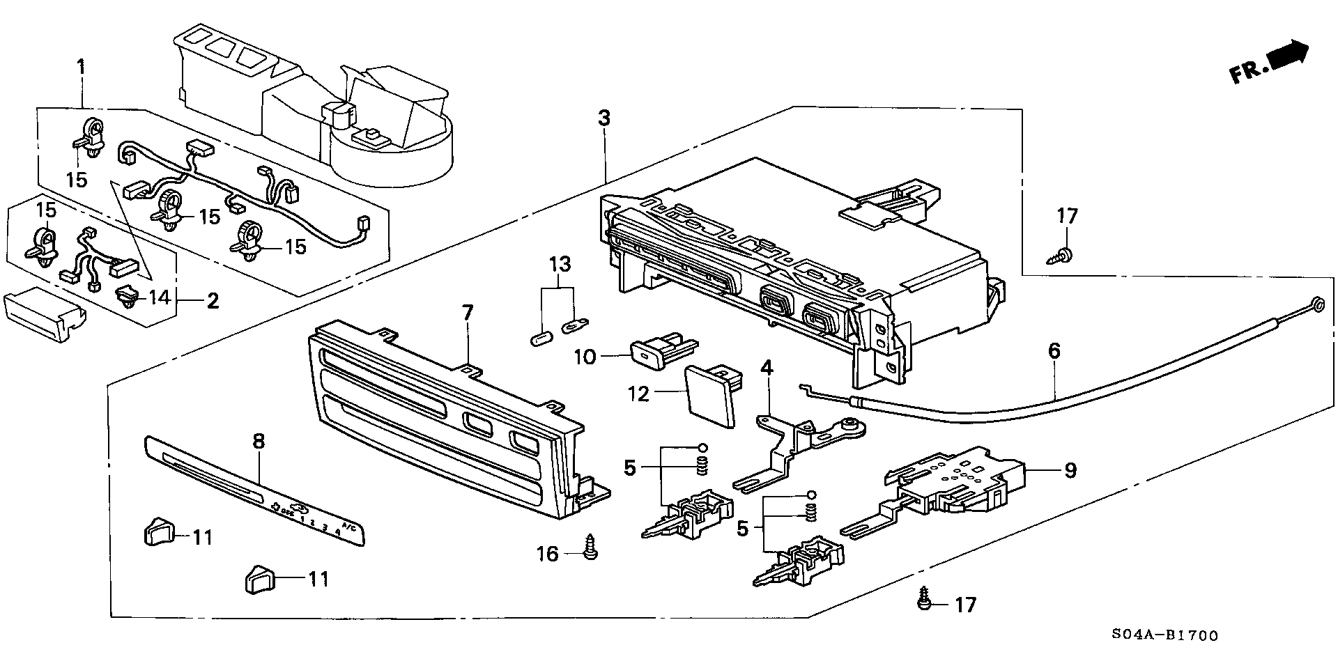 Diagram HEATER CONTROL (1) for your Honda