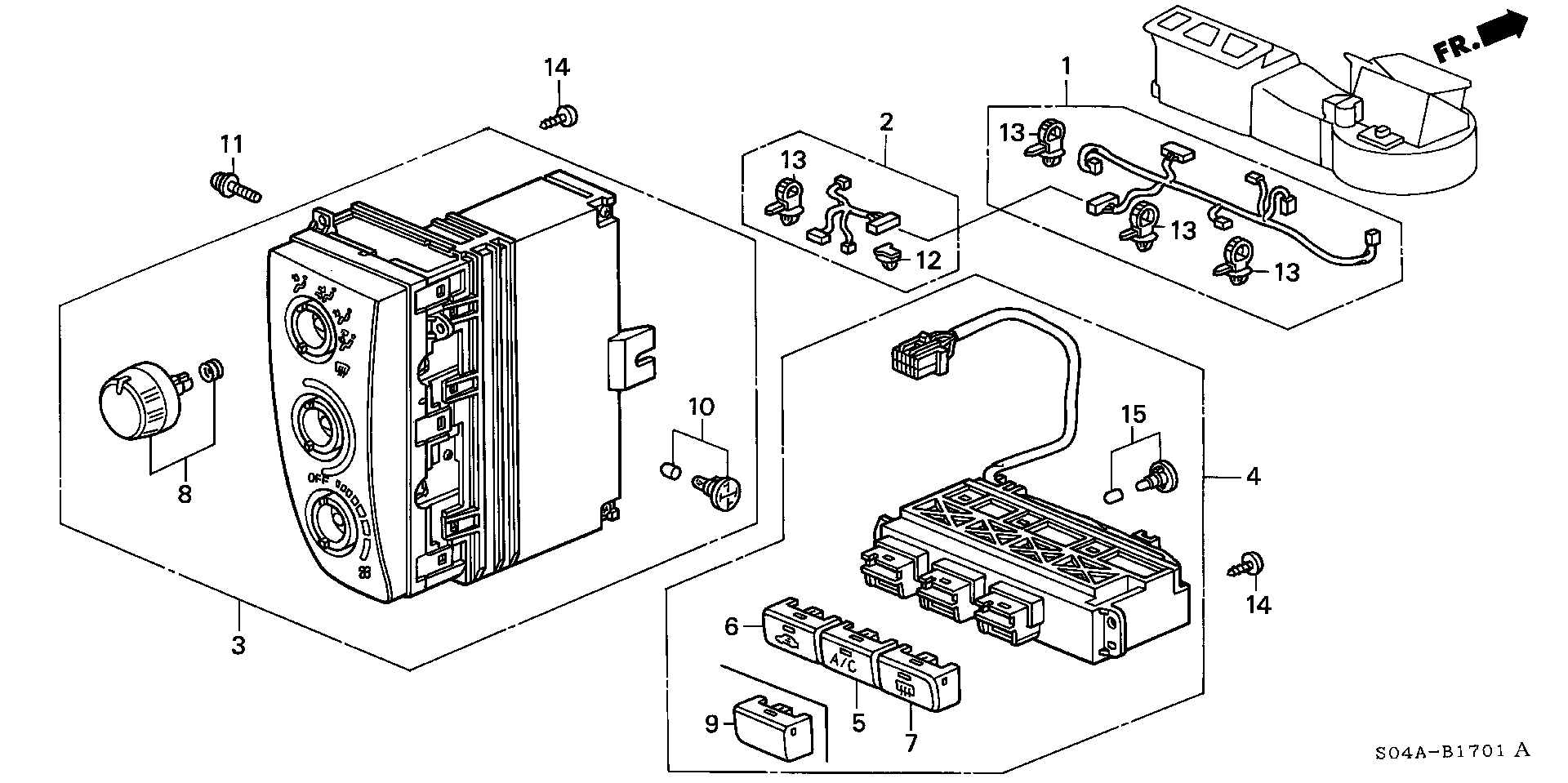 Diagram HEATER CONTROL (2) for your Honda