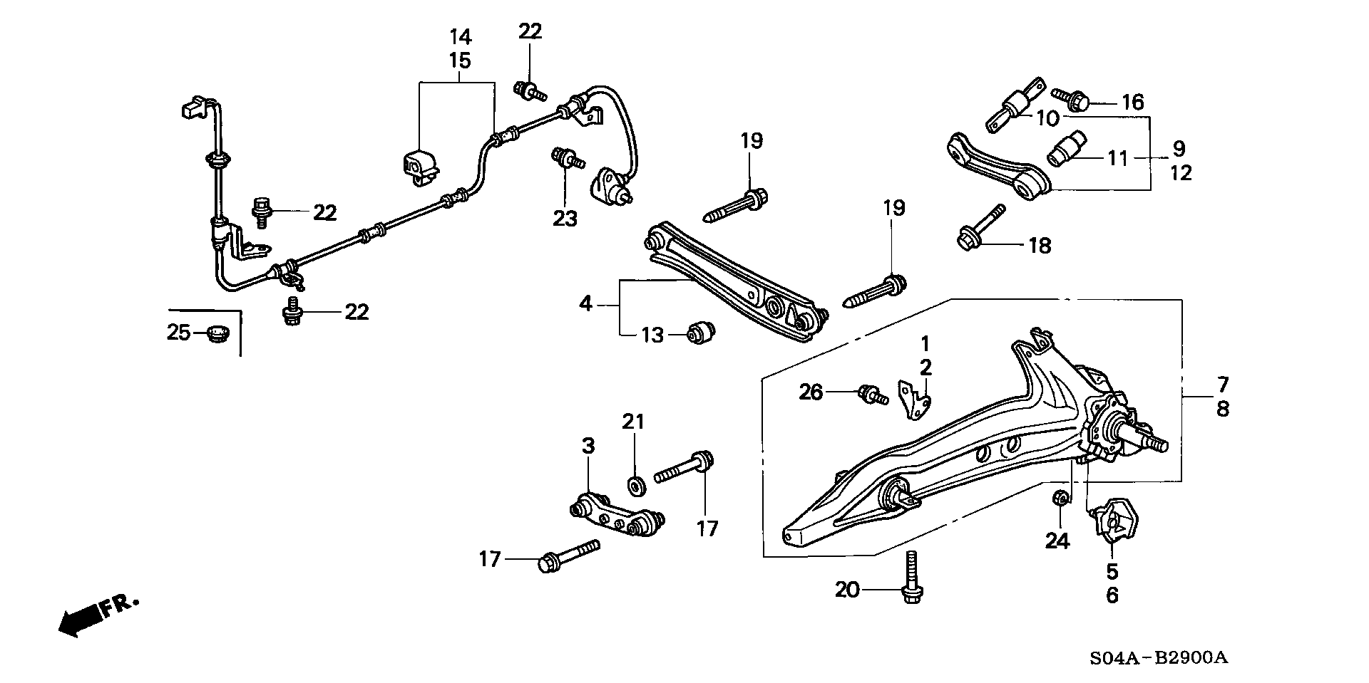 Honda Civic Arm, rr. Compensator. Lower, rear, steering - 52341-S04-A00 ...