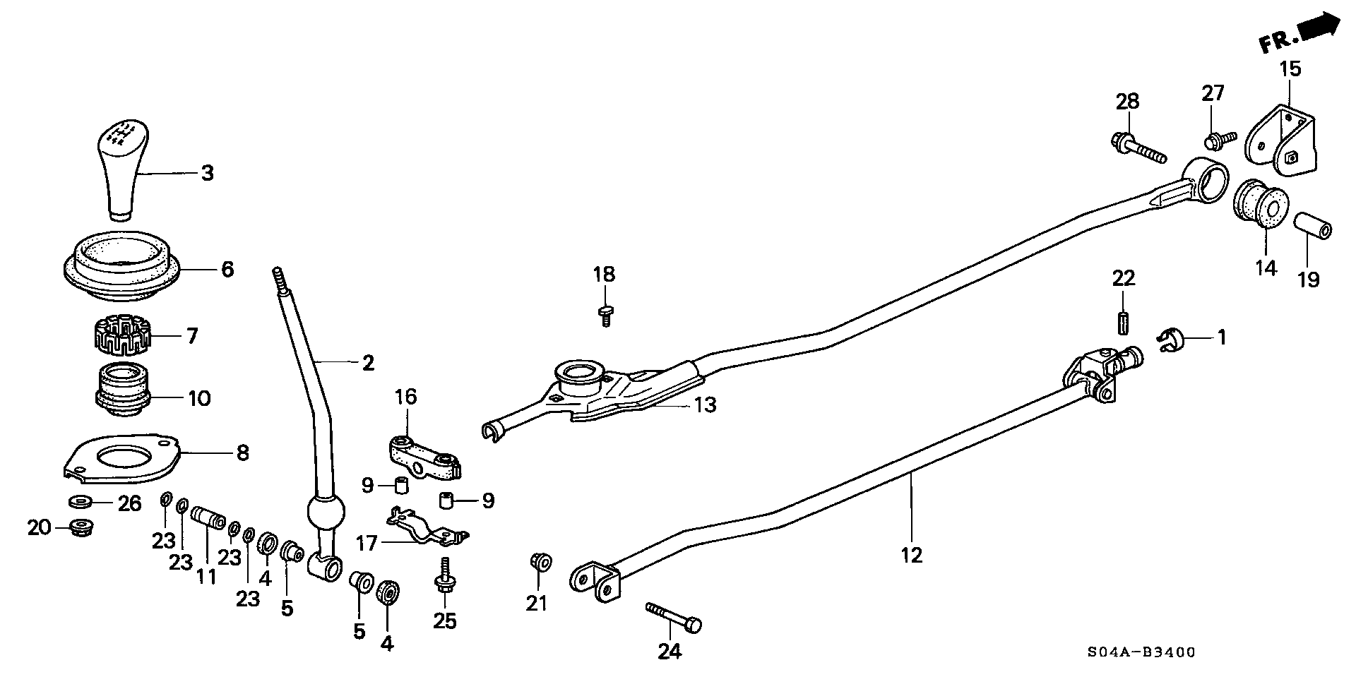 Diagram SHIFT LEVER for your 1992 Honda Accord Coupe 2.2L AT DX 