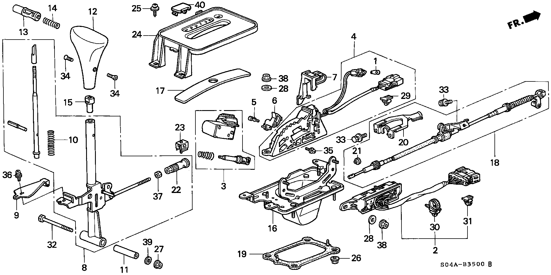 Diagram SELECT LEVER for your Honda