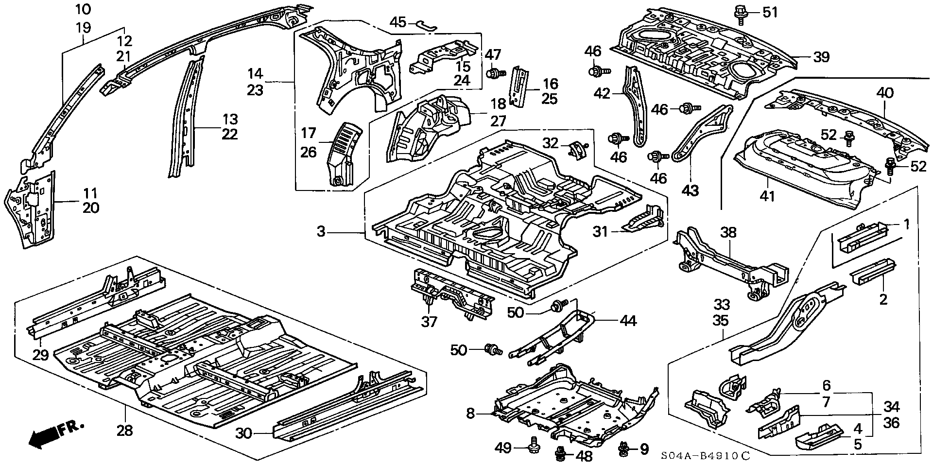 Diagram INNER PANEL for your Honda