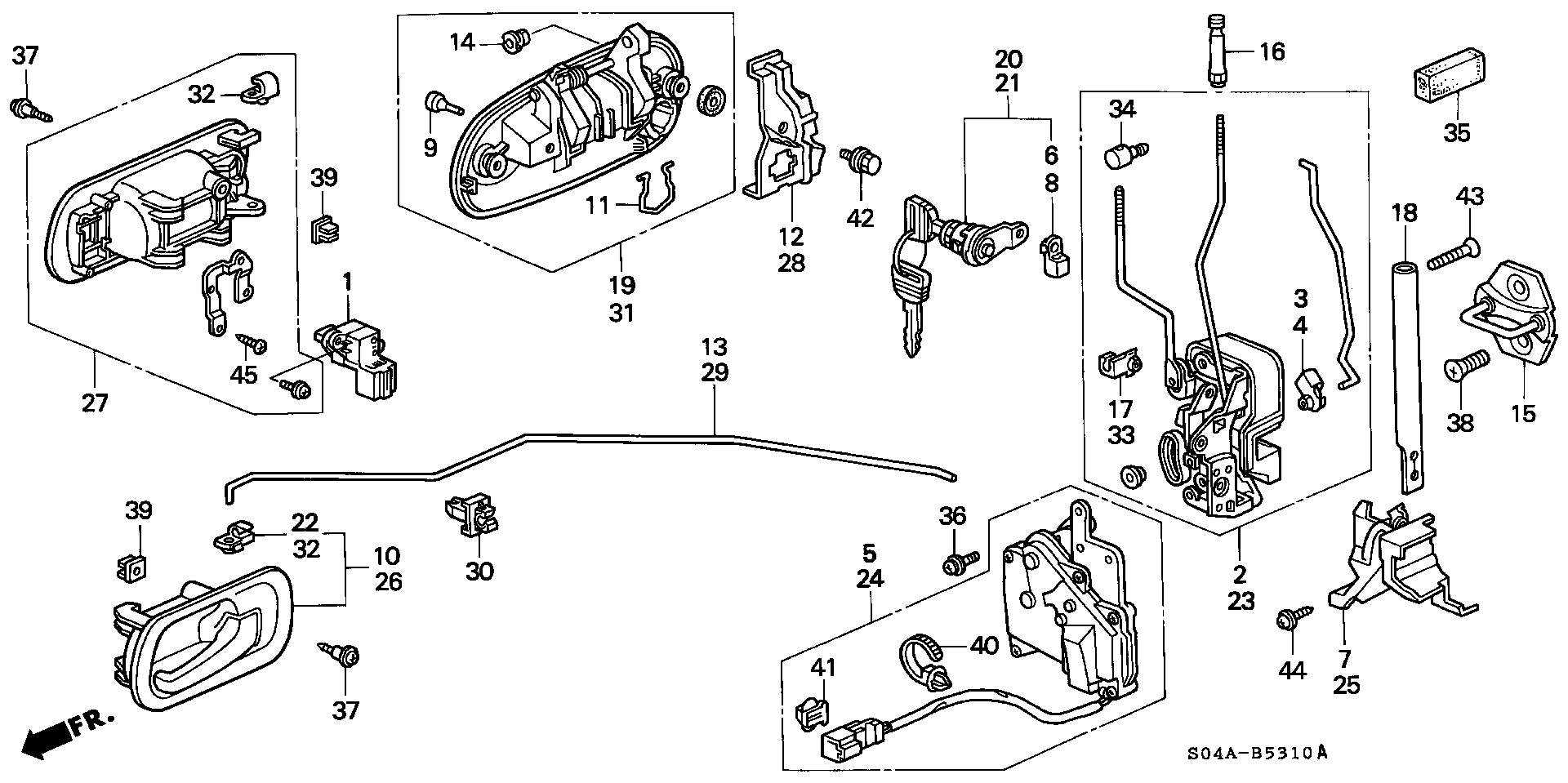 Diagram FRONT DOOR LOCKS for your 2006 Honda CR-V   