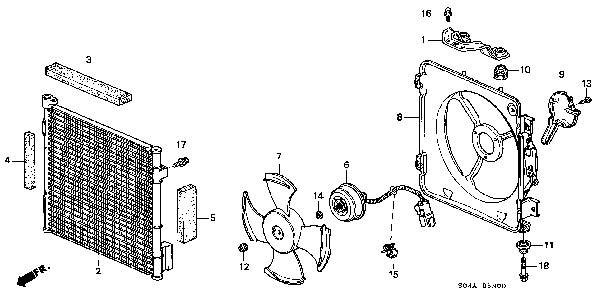 Diagram AIR CONDITIONER (CONDENSER) for your 1990 Honda Accord Coupe 2.2L AT LX 