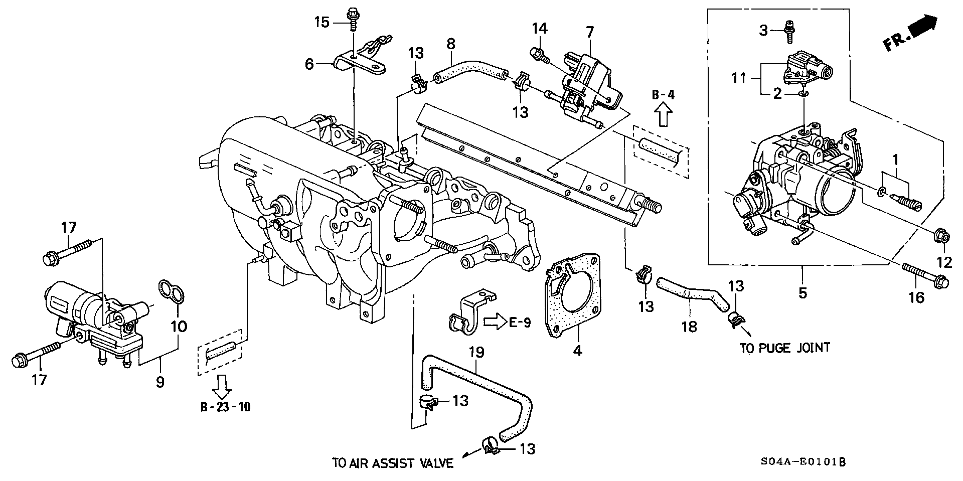 Diagram THROTTLE BODY (2) for your 2010 Honda Pilot   