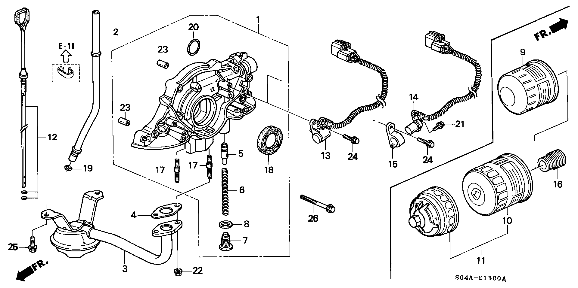 Diagram OIL PUMP@OIL STRAINER for your Honda