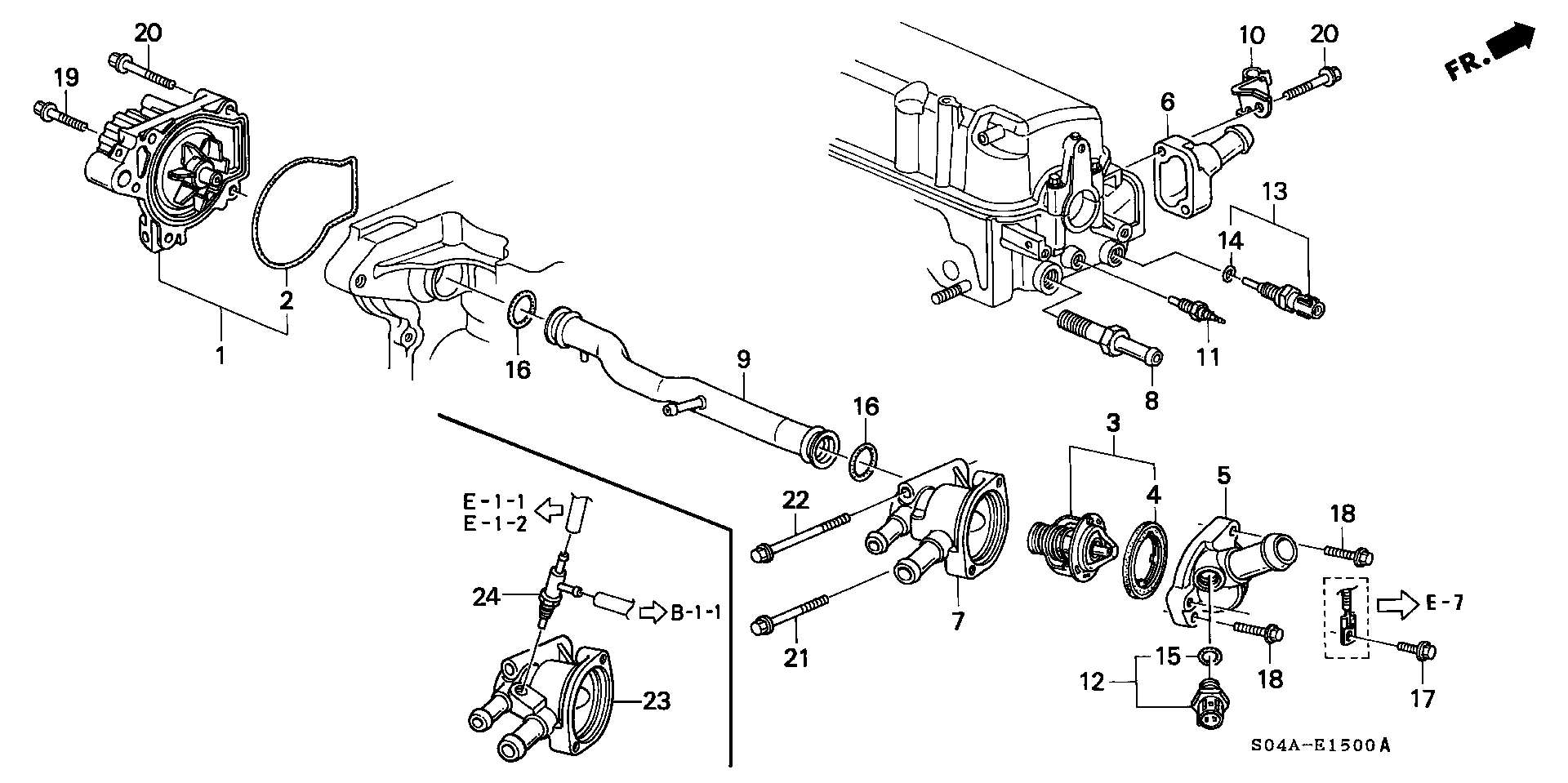 Diagram WATER PUMP@THERMOSTAT for your 1982 Honda Civic Hatchback   