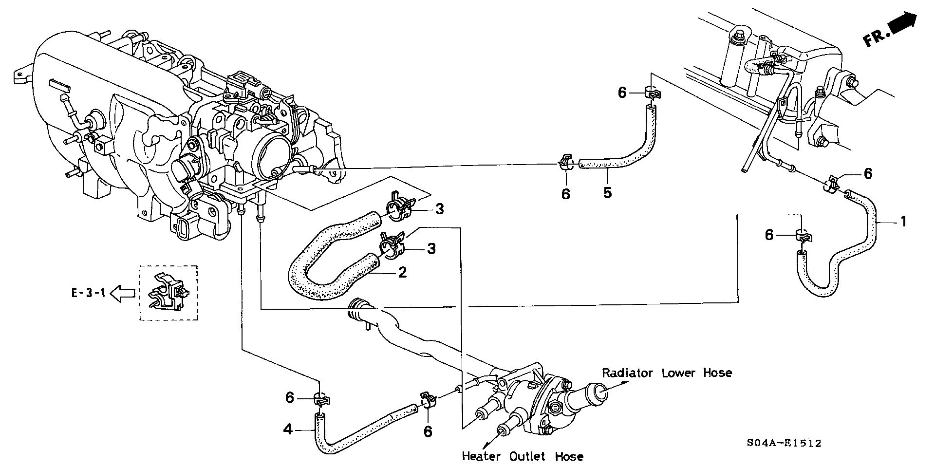 Full size assembly image of WATER HOSE (3) (1/1)