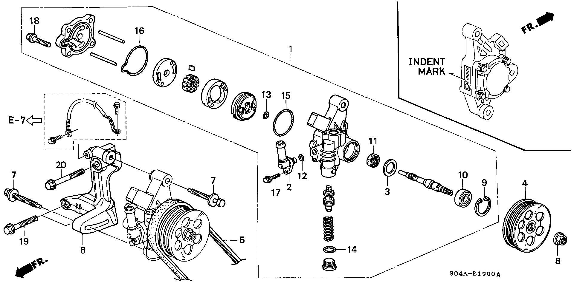 Honda Civic Belt, power steering pump (bando). Bracket - 56992-P2A-003 ...