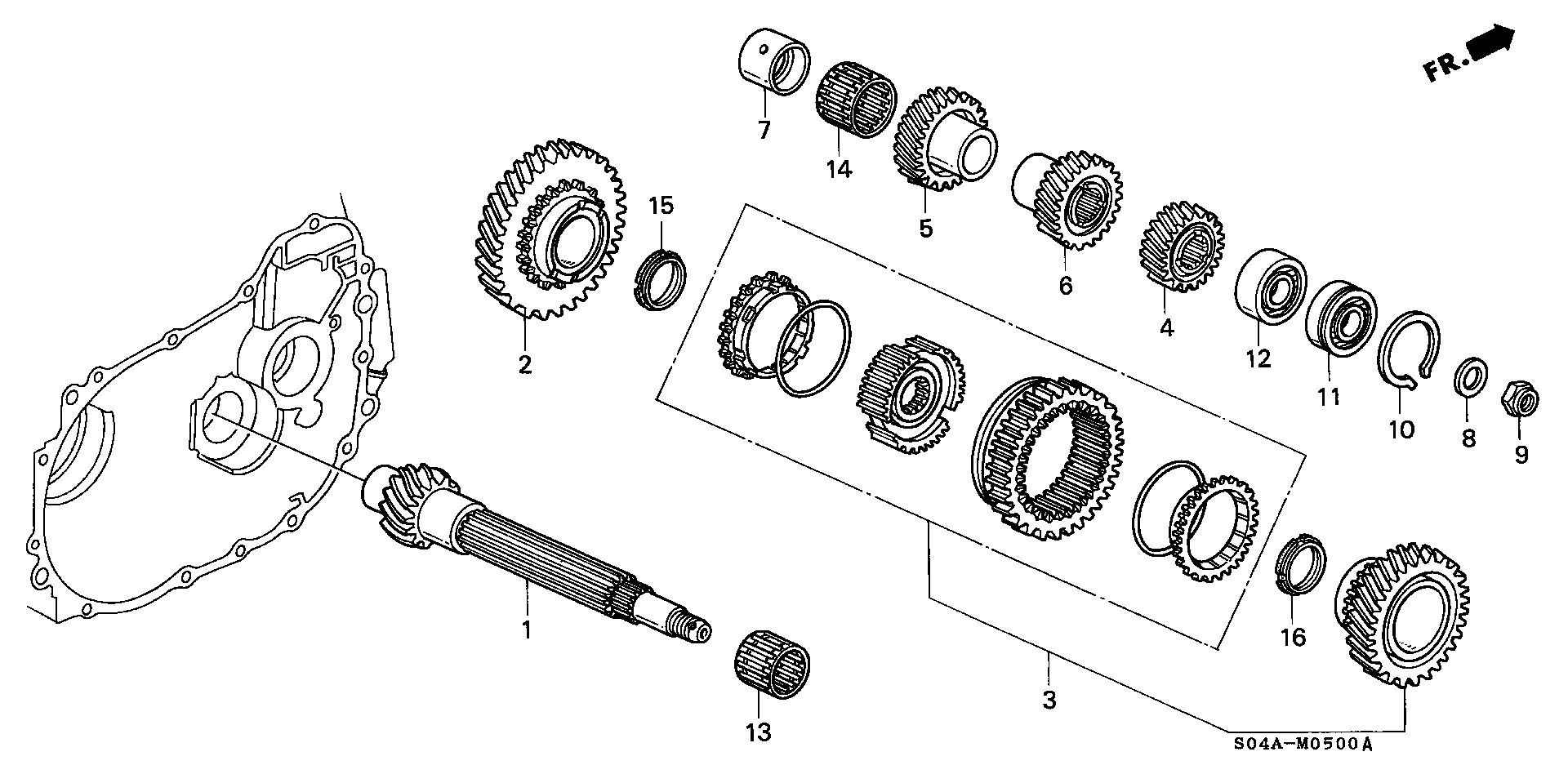 Diagram COUNTERSHAFT for your 2005 Honda Accord   