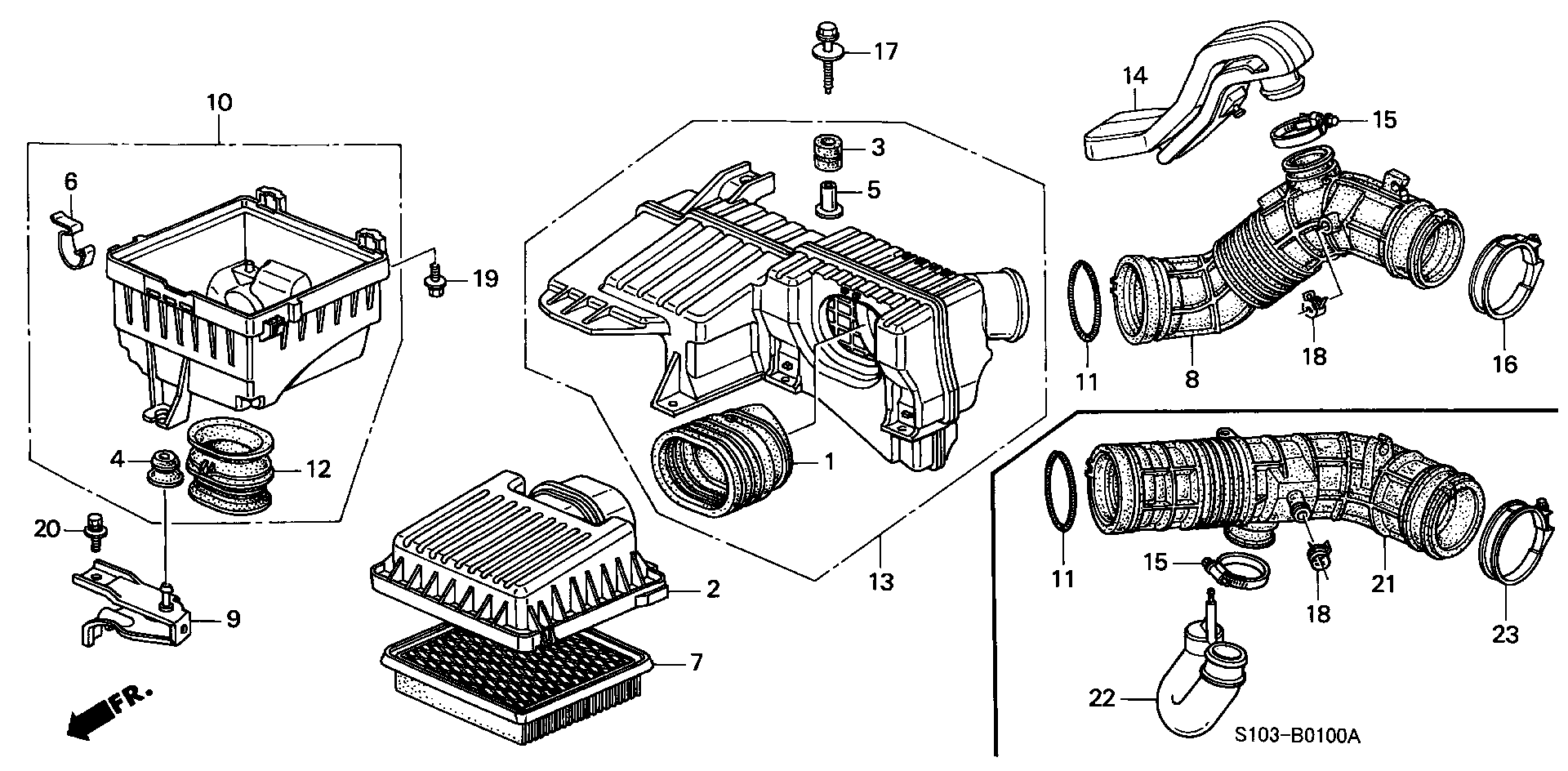 Diagram AIR CLEANER for your Honda CR-V  