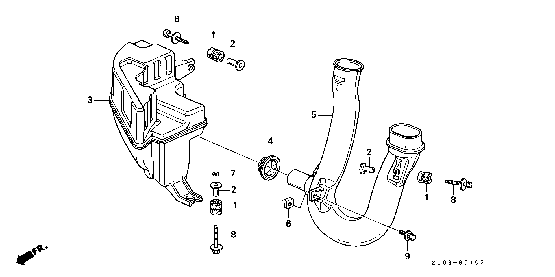 Diagram RESONATOR CHAMBER (1) for your Honda CR-V  