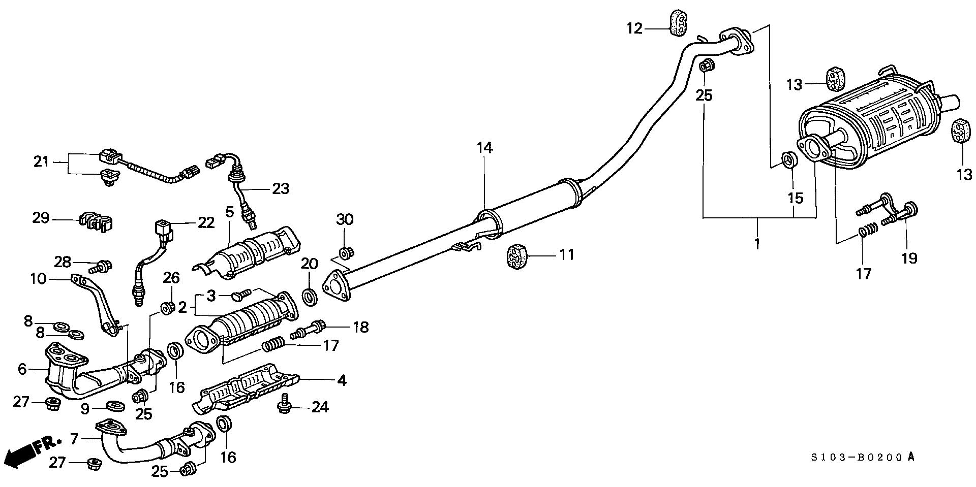 Diagram EXHAUST PIPE for your Honda