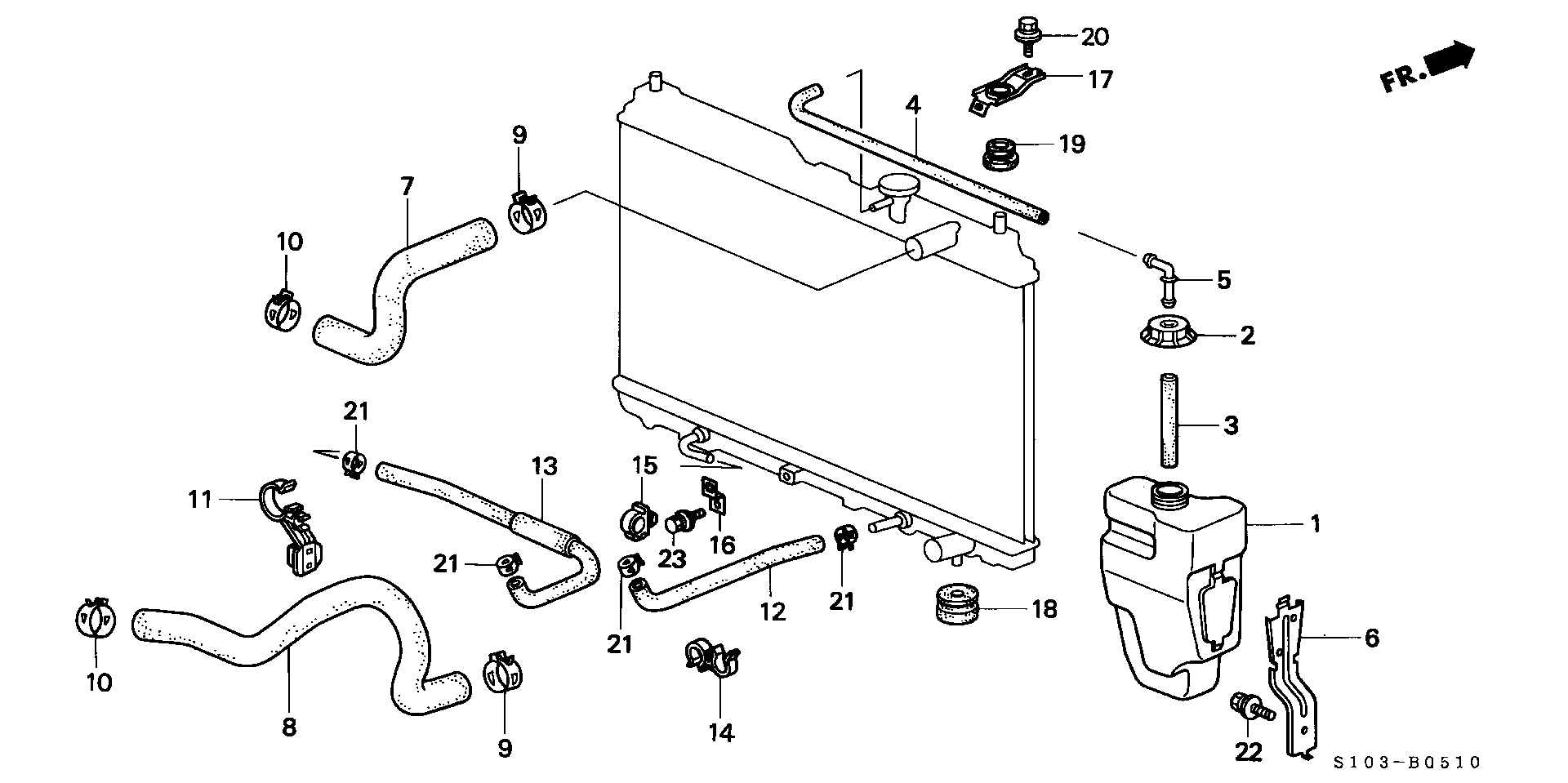 Diagram RADIATOR HOSE for your Honda