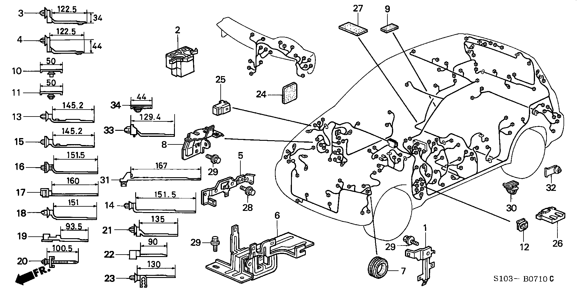 Diagram HARNESS BAND@BRACKET for your Honda