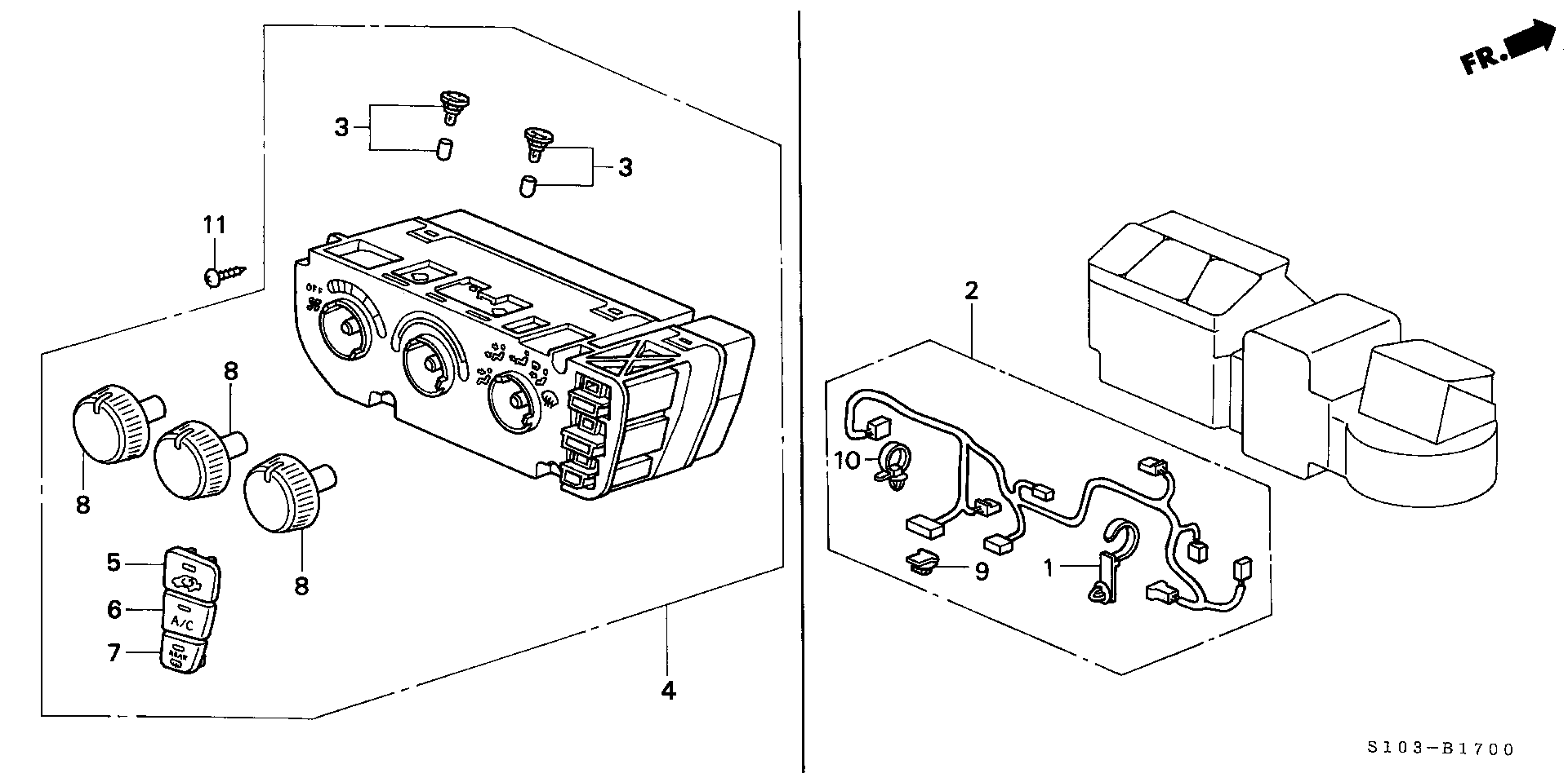 Diagram HEATER CONTROL for your Honda