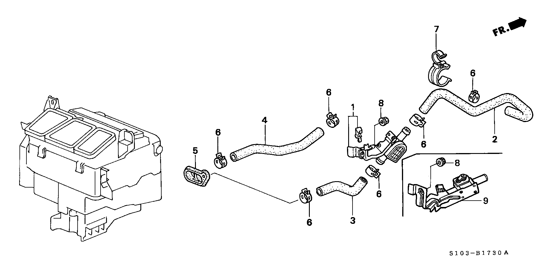 Diagram WATER VALVE for your 1997 Honda CR-V 2.0L AT 4WD LX 