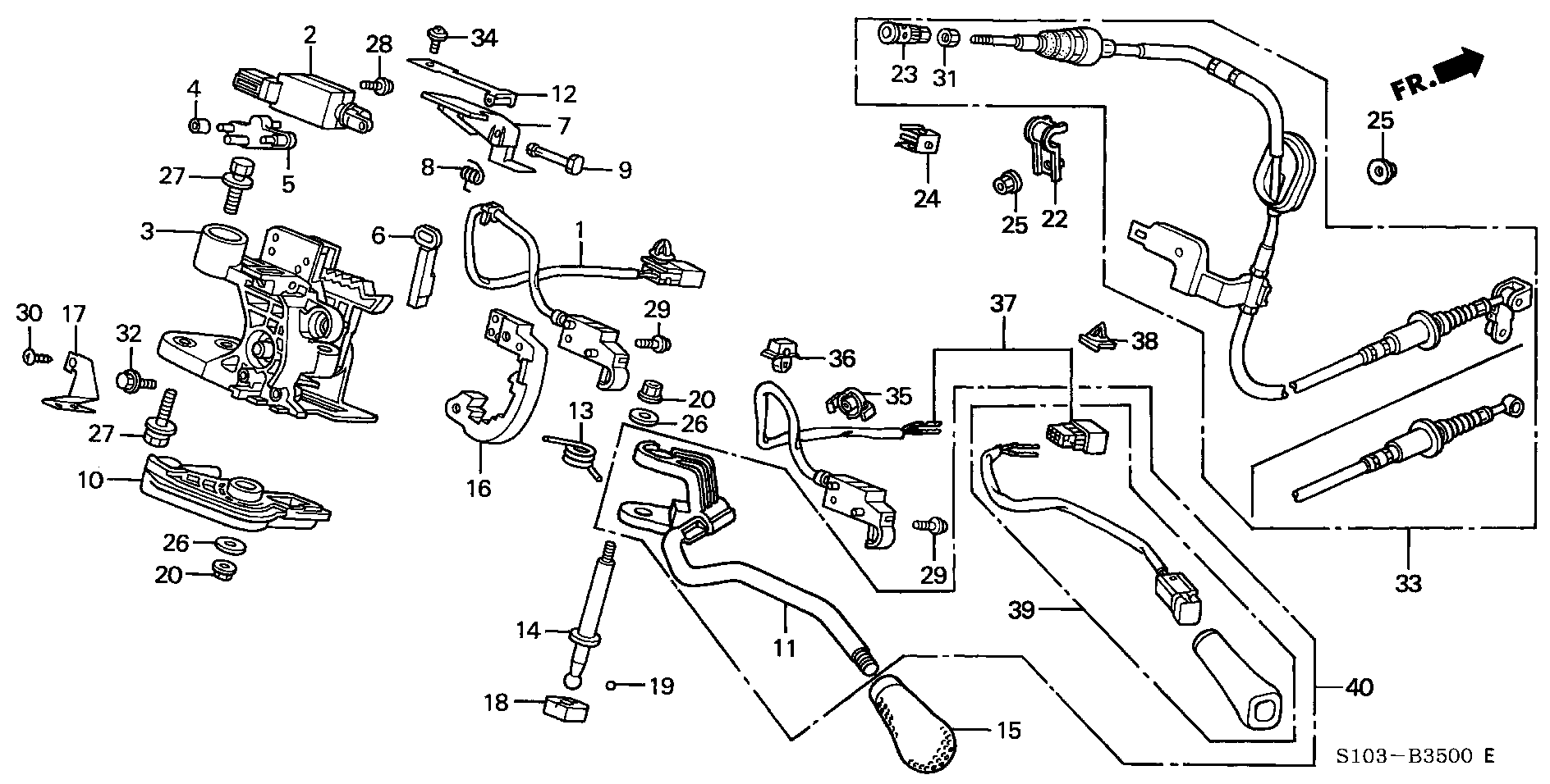 Diagram SELECT LEVER for your Honda