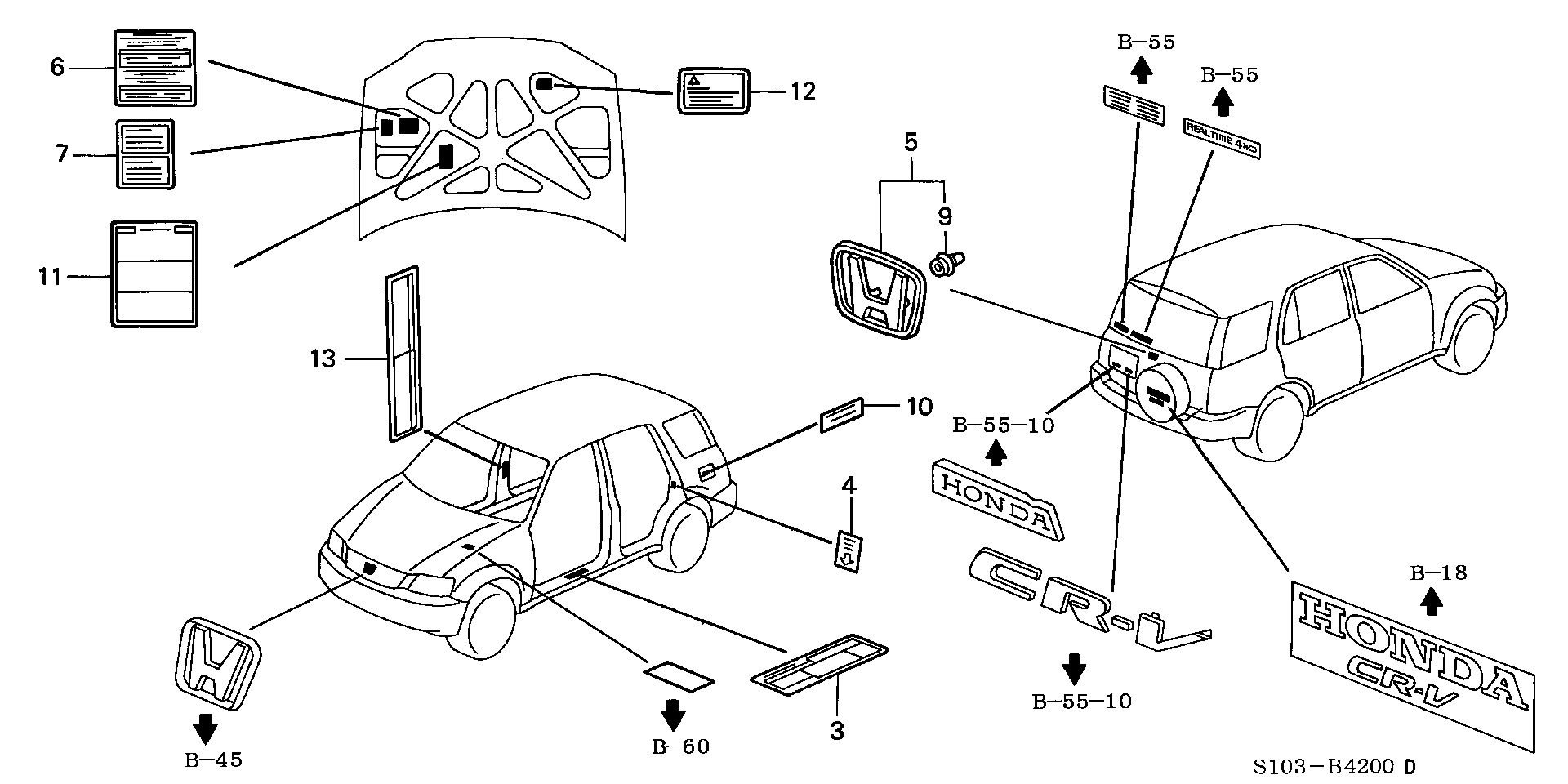 Diagram EMBLEMS for your 1989 Honda Accord Coupe 2.0L MT DX 