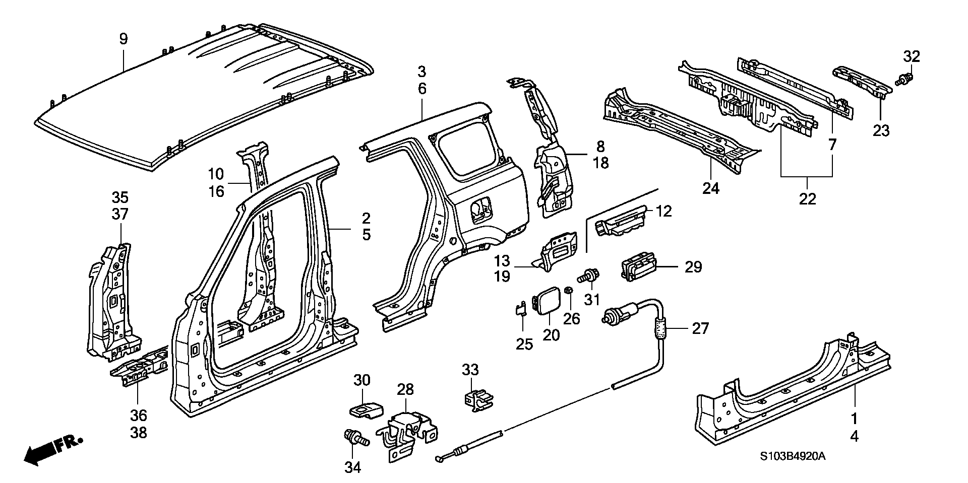 Full size assembly image of OUTER PANEL (PLASMA STYLE  PANEL) (1/1)