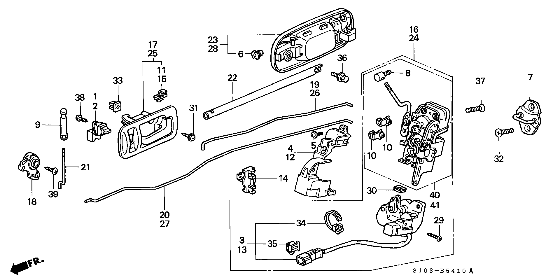 Diagram REAR DOOR LOCKS for your 1990 Honda Accord Coupe 2.2L AT LX 