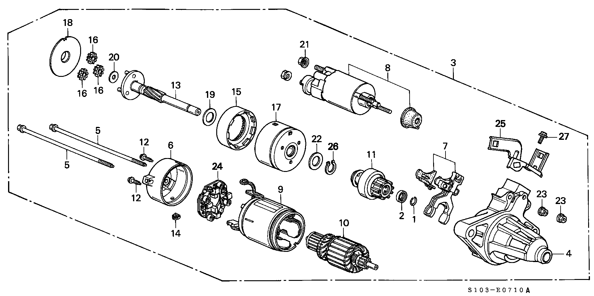 Diagram STARTER MOTOR (DENSO) for your 2009 Honda S2000   