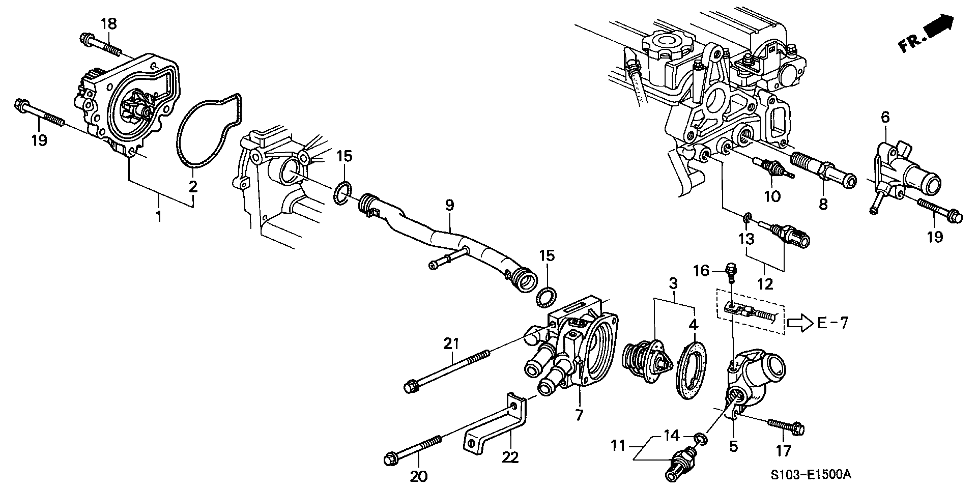 Diagram WATER PUMP@SENSOR for your 1982 Honda Civic Hatchback   