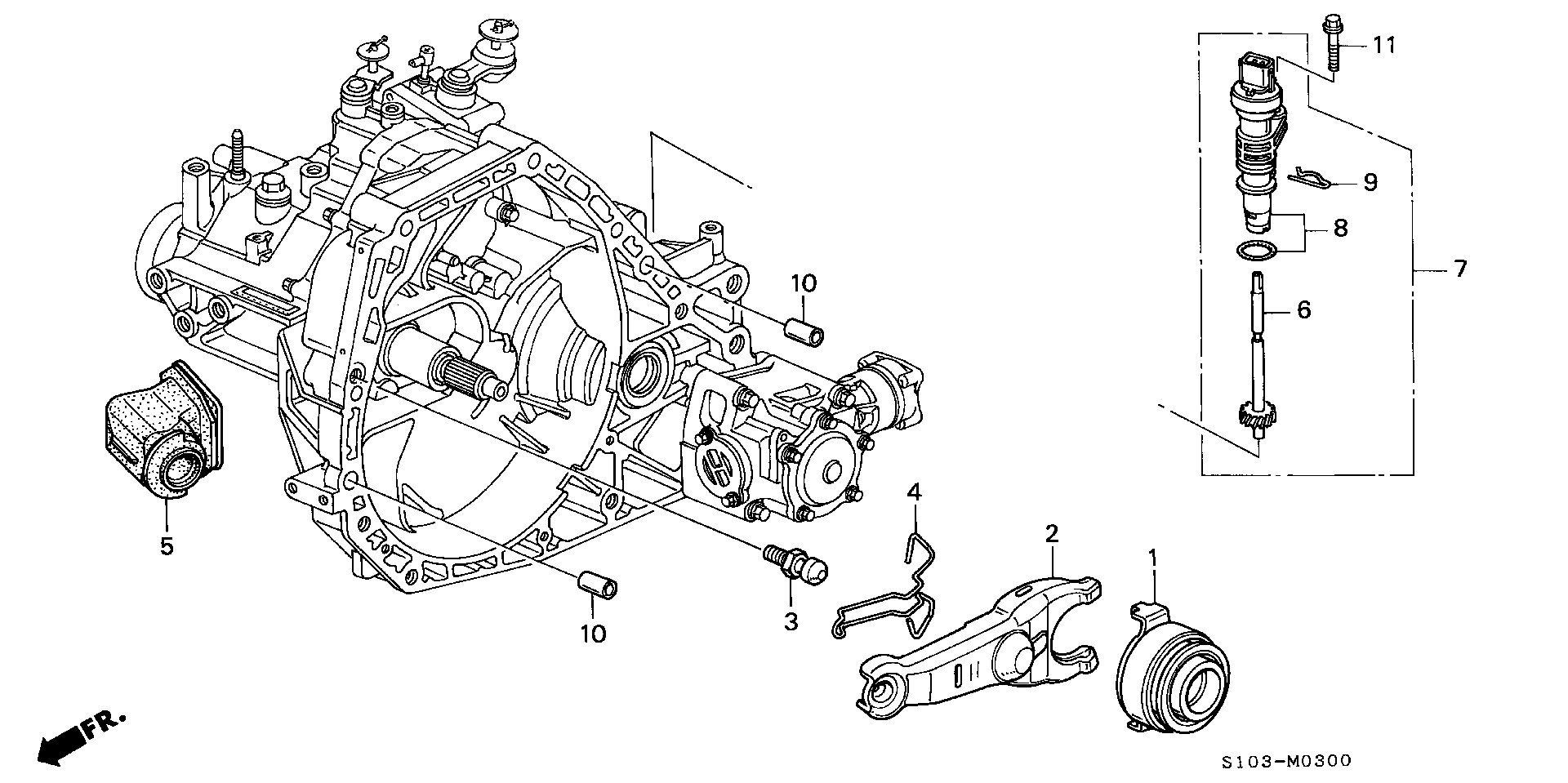 Diagram CLUTCH RELEASE for your 2000 Honda CR-V 2.0L MT EX 