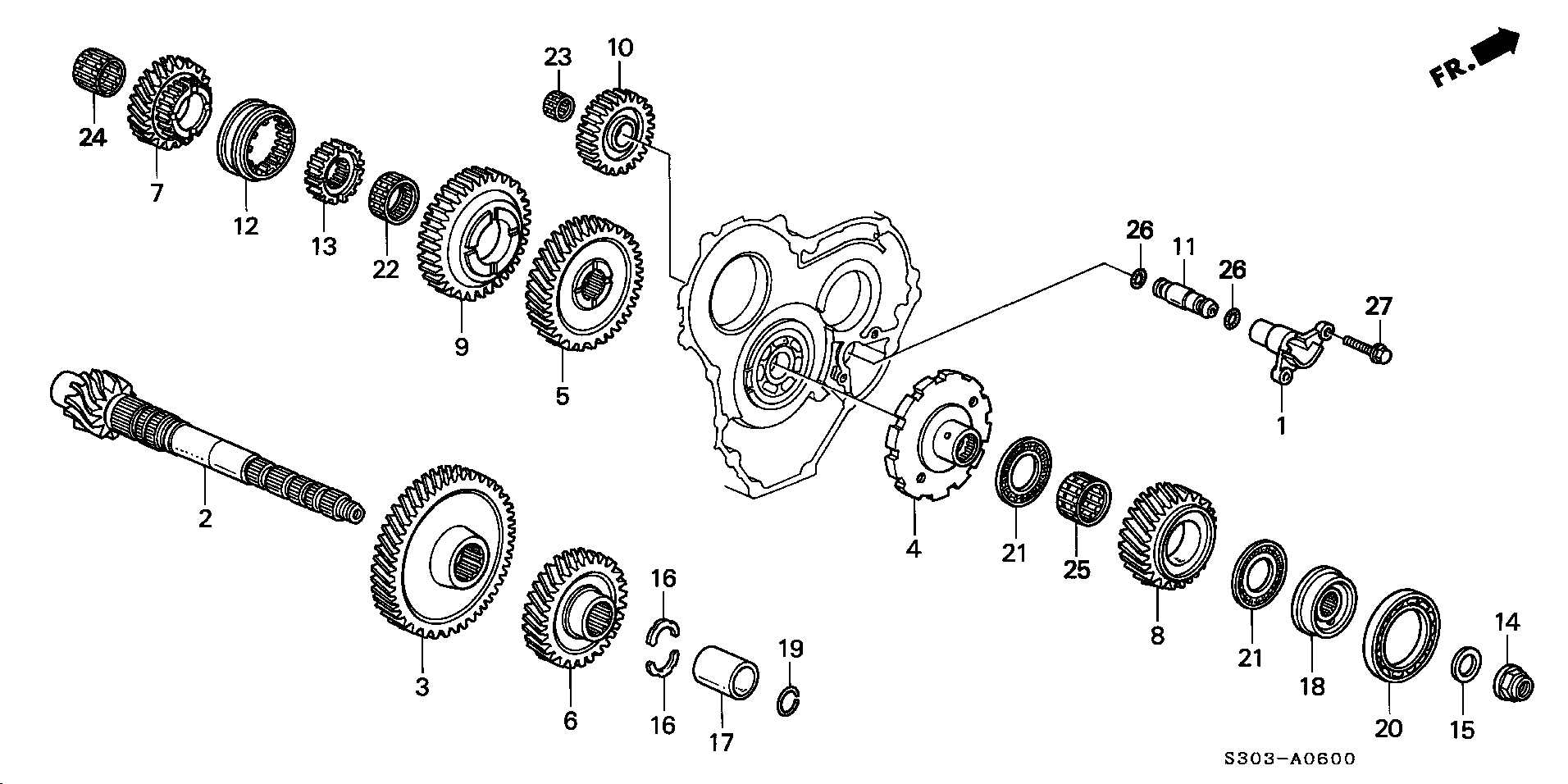 Diagram COUNTERSHAFT for your 2008 Honda Accord Coupe   